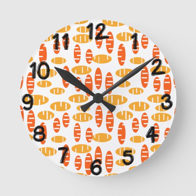 Citrus Holey Ovals  Round Clock (Front)