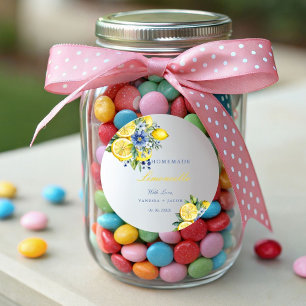 Citrus Homemade Limoncello Lemon Wedding favors  Classic Round Sticker