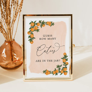 Citrus How Many Cuties are in Jar Baby Game Sign