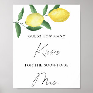 Citrus - How many kisses bridal shower game Poster