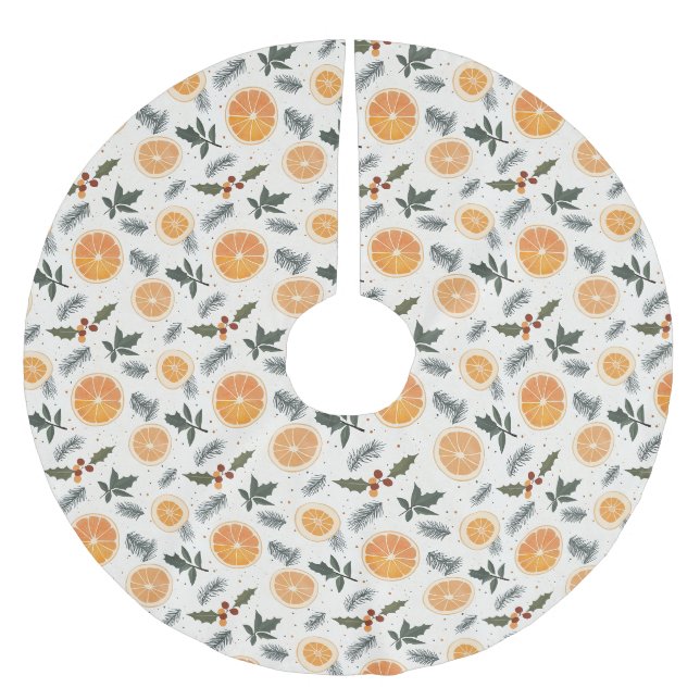 Citrus Hygge Christmas Brushed Polyester Tree Skirt (Front)