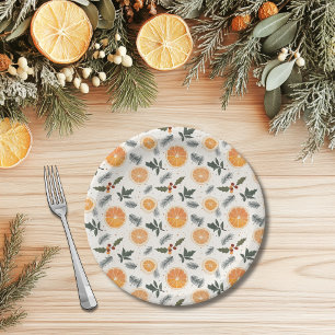 Citrus Hygge Christmas Paper Plate