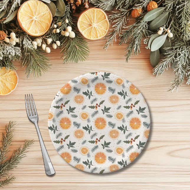Citrus Hygge Christmas Paper Plate (Creator Uploaded)