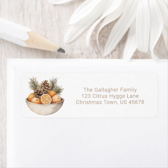 Citrus Hygge Christmas Return Address  Label (Insitu)