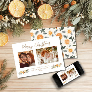 Citrus Hygge Christmas Scripture Flat Holiday Card