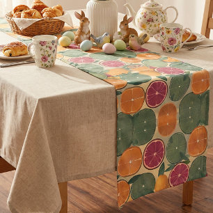 Citrus in muted tones short table runner