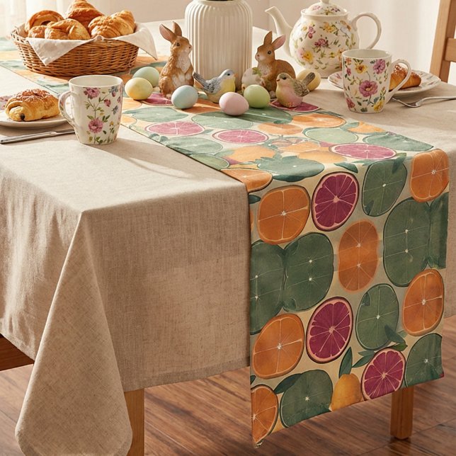 Citrus in muted tones  short table runner (Creator Uploaded)