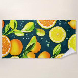Citrus Kaleidoscope: A Vibrant Medley Beach Towel