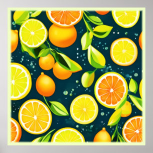Citrus Kaleidoscope: A Vibrant Medley Poster