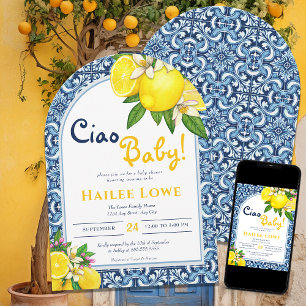 Citrus Lemon Amalfi Coast Baby Shower Invitation