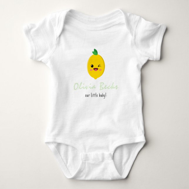 Citrus Lemon Baby Shower Bodysuit (Front)
