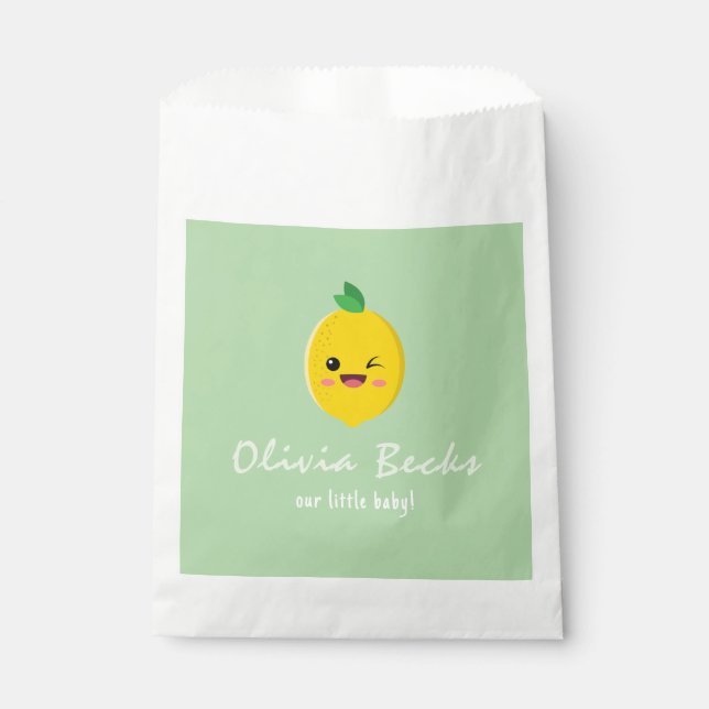 Citrus Lemon Baby Shower Favour Bag (Front)