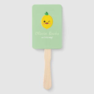 Citrus Lemon Baby Shower Hand Fan