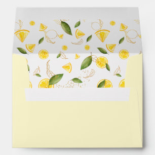Citrus Lemon Baby Shower Return Address Envelope