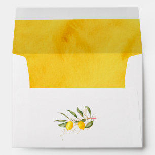 Citrus Lemon Baby Shower Return Address Envelope