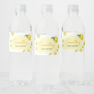 Citrus Lemon Baby Shower  Water Bottle Label