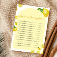 Citrus Lemon Baby Shower Who Knows Mummy Best Game