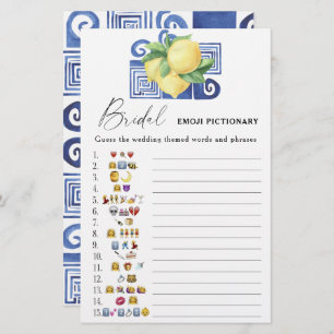 Citrus lemon - bridal shower emoji pictionary game