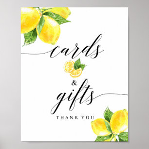 Citrus Lemon Cards and Gifts Sign 8x10"