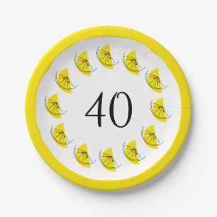 Citrus Lemon Circle Age Paper Plate