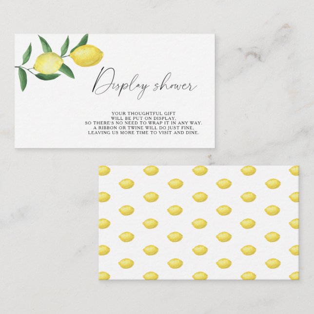 Citrus lemon - Display shower Enclosure Card (Front/Back)