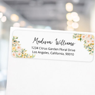 Citrus Lemon Floral Botanical Return Address Label