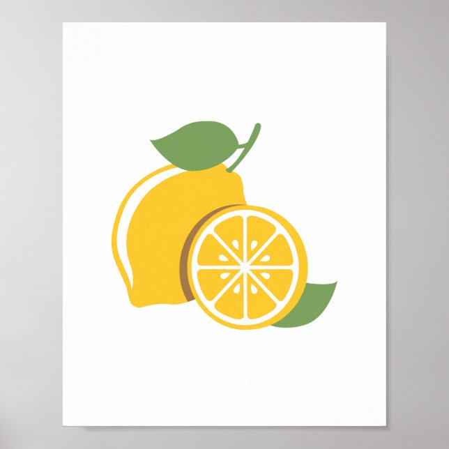 Citrus Lemon Floral Nursery Decor Poster (Front)