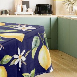Citrus Lemon Fruit Floral Botanical Pattern Tablecloth
