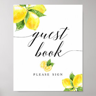 Citrus Lemon Guest Book Sign 8x10"