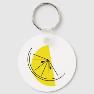 Citrus Lemon keychain aluminium round