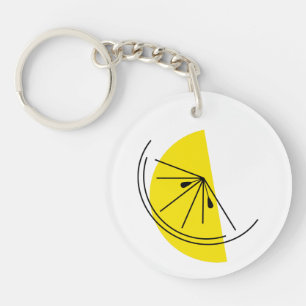 Citrus Lemon keychain circle double-sided