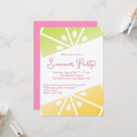 Citrus Lemon Lime Pink & Yellow Summer Party