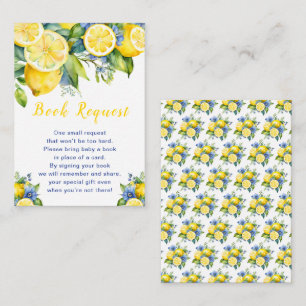 Citrus Lemon Mediterranean Baby Showe Book Request Enclosure Card