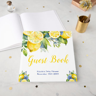 Citrus Lemon Mediterranean Baby Shower Guest Book