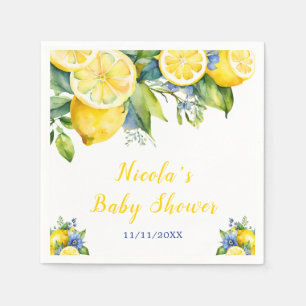 Citrus Lemon Mediterranean Baby Shower Napkin