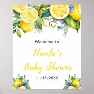 Citrus Lemon Mediterranean Baby Shower Poster