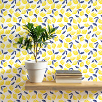 Citrus Lemon Mediterranean Yellow White Watercolor
