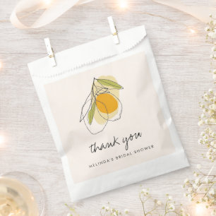 Citrus Lemon Modern Minimalist Bridal Shower Favour Bag