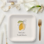 Citrus Lemon Modern Minimalist Bridal Shower Paper Plate<br><div class="desc">Citrus Lemon Modern Minimalist Bridal Shower Wedding Paper Plates</div>
