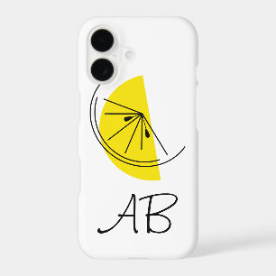 Citrus Lemon Monogram iPhone case