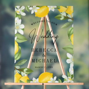 Citrus Lemon Orchard Wedding Welcome Acrylic Sign