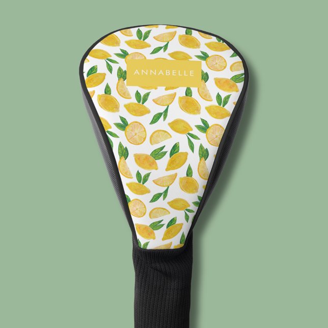 Citrus lemon pattern golf head cover (Lemon pattern personalized golf head cover)
