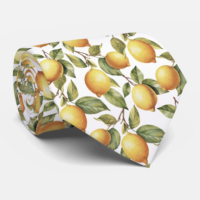 Citrus Lemon pattern Tie (Rolled)