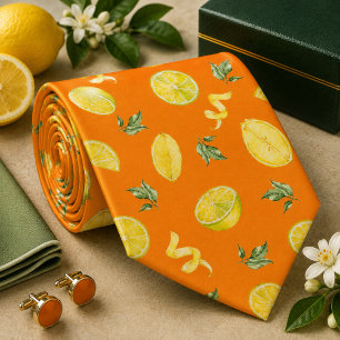 Citrus Lemon pattern Tie