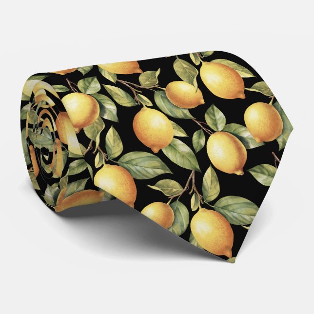 Citrus Lemon pattern Tie (Rolled)