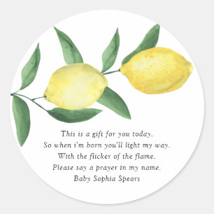 Citrus lemon - Prayer Candle Label