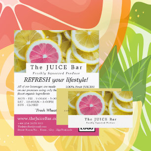 Citrus Lemon Slice, Juice Bar Business Card