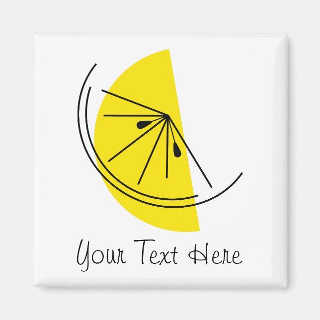 Citrus Lemon Text magnet square (Front)