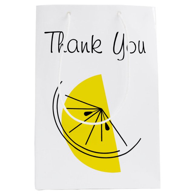 Citrus Lemon Thank You gift bag medium (Front)