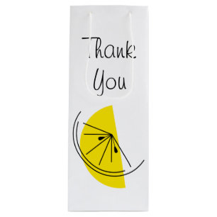 Citrus Lemon Thank You gift bag wine